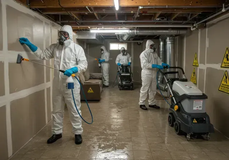 Basement Moisture Removal and Structural Drying process in Greene County, OH